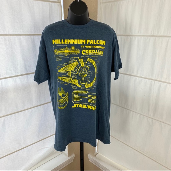 Star Wars Millennium Falcon Blueprint TShirt